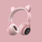 Best LED Light Cat Ear Headphones Wireless Bluetooth 5.0 Headset Portable Foldable Kids Headphone With Microphone