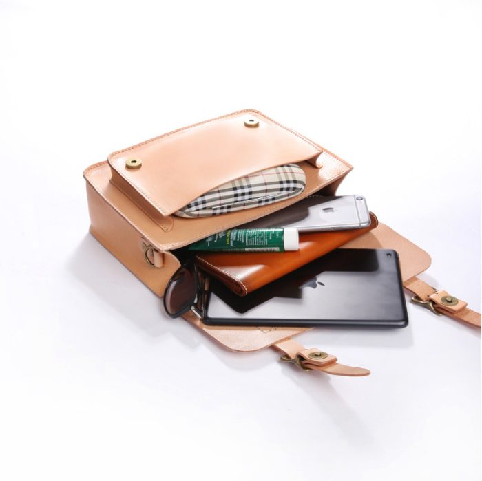 Hand Made Leather Bag Hand-Held Crossbeam Leather Bag - Image 4