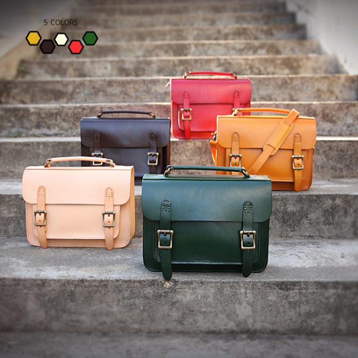 Hand Made Leather Bag Hand-Held Crossbeam Leather Bag - Image 5