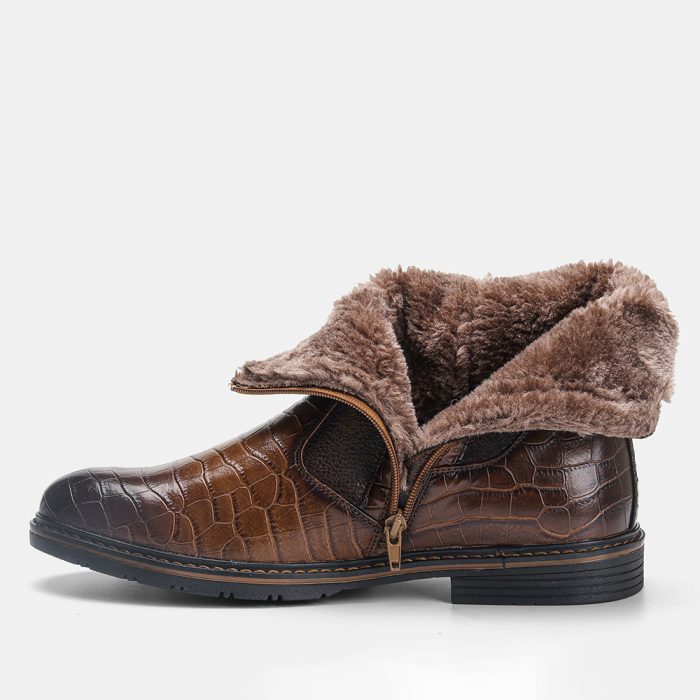 Men Winter Warm Leather Boot High Shoes Man Big Size Boots - Image 5
