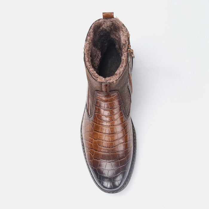 Men Winter Warm Leather Boot High Shoes Man Big Size Boots - Image 3