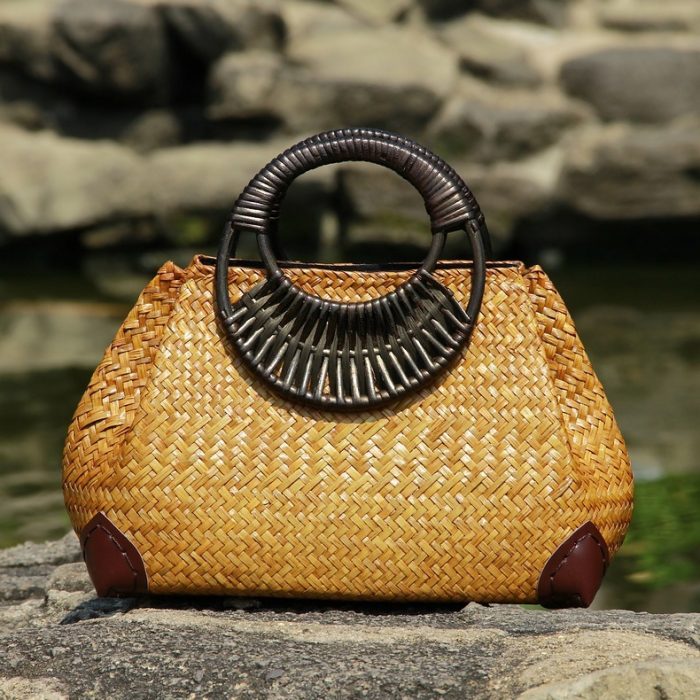 Straw Bag Women's Handbag Hand Bag Beach Bag - Image 3
