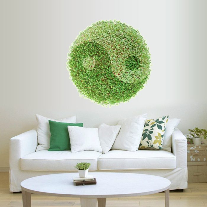 QT-0220 DIY Wall Sticker Green Grass Tai Chi Pattern floor-coverings Wallpapers