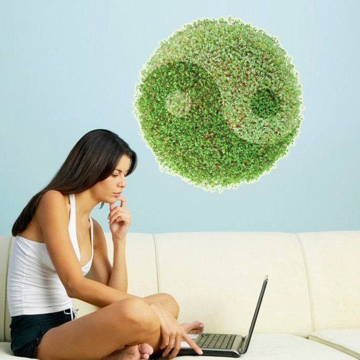 QT-0220 DIY Wall Sticker Green Grass Tai Chi Pattern floor-coverings Wallpapers - Image 5