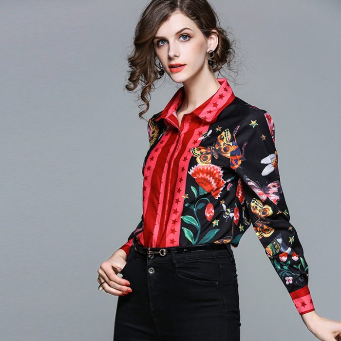 Best Printed Slim Long Sleeved Versatile Lapel Shirt - Image 6