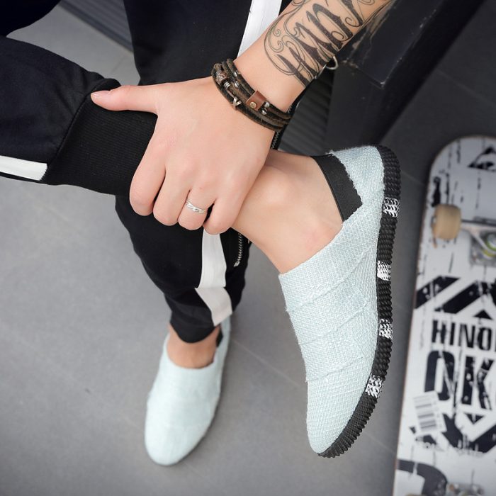 Best Spring And Summer Linen Canvas Shoes Men Korean Trend Casual Shoes Men - Image 5