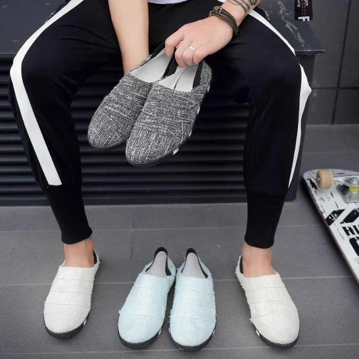Best Spring And Summer Linen Canvas Shoes Men Korean Trend Casual Shoes Men - Image 7