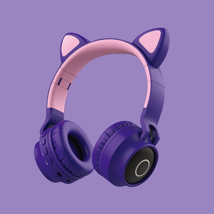 Best LED Light Cat Ear Headphones Wireless Bluetooth 5.0 Headset Portable Foldable Kids Headphone With Microphone - Image 2