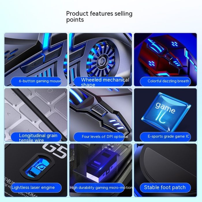 Best Wired Mouse Luminous Game E-sports Machinery Computer Accessories - Image 2