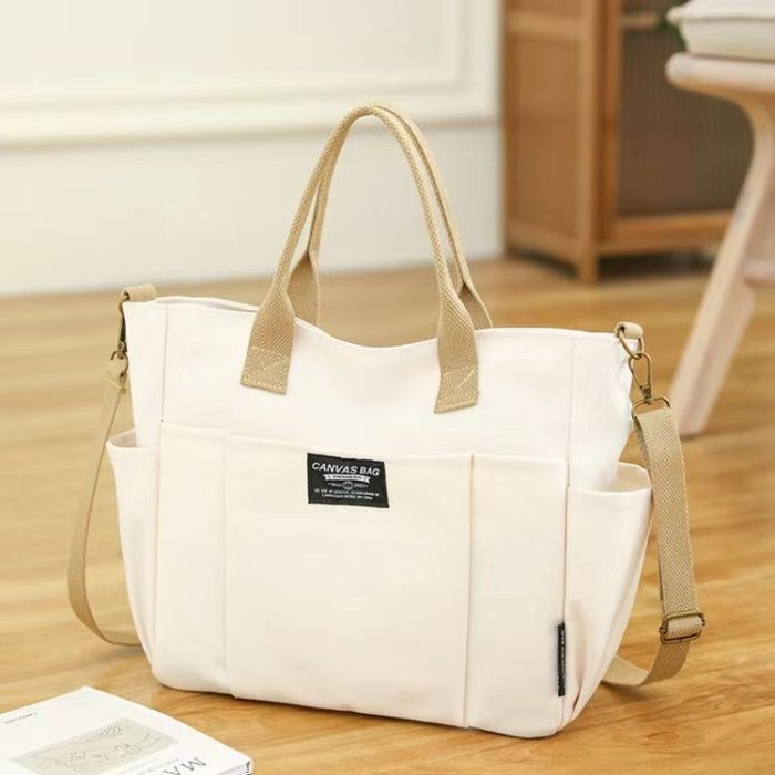 Large Capacity Shoulder Canvas Bag, Commuting Hand Bag - Image 9
