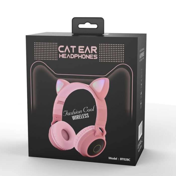 Best LED Light Cat Ear Headphones Wireless Bluetooth 5.0 Headset Portable Foldable Kids Headphone With Microphone - Image 4