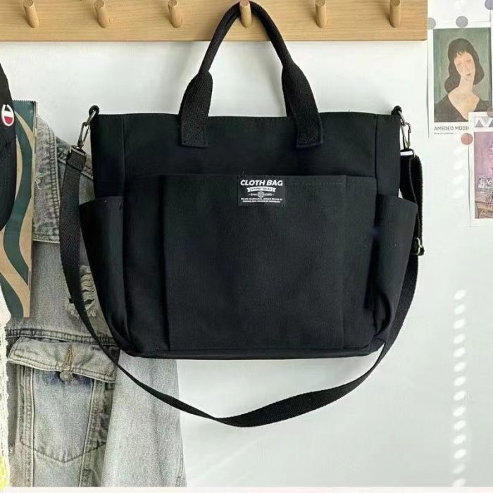 Large Capacity Shoulder Canvas Bag, Commuting Hand Bag - Image 4