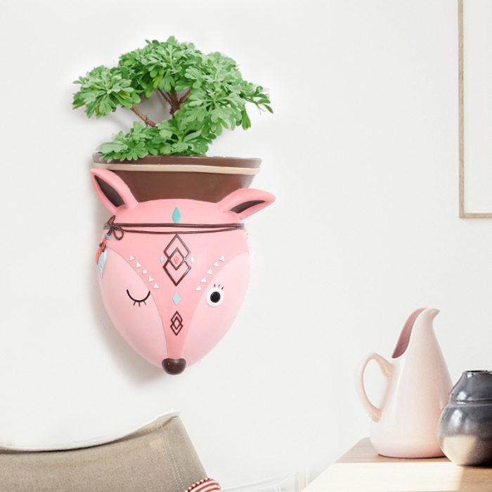 Indian Style Wall Mounted Plant Pot Wall Hanging Succulent Pots Cartoon Animal Shape Resin - Image 4