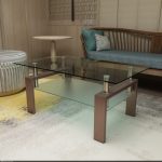 Best Rectangle Walnut Glass Coffee Table