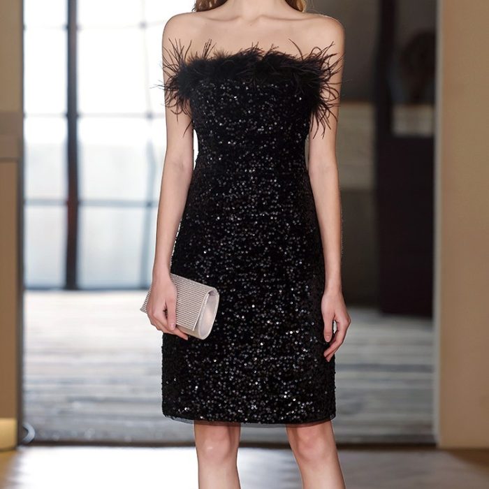 Best Off-shoulder Banquet Evening Dress Woman