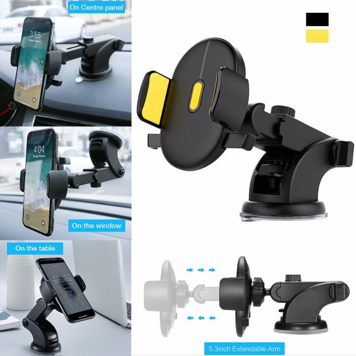 Best Car Phone Holder Long Rod Telescopic Car Dashboard Suction Cup Type