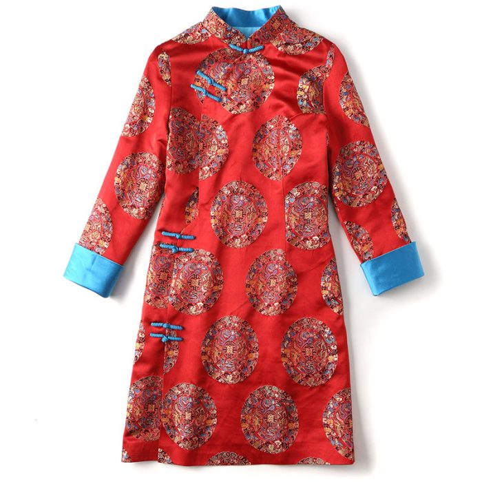 New Brocade Stand-up Cheongsam Dress Woman - Image 5
