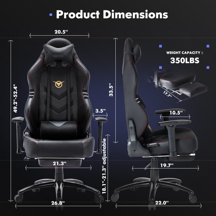 Best Tall Gaming Chair 350lbs Racing Computer - Image 5