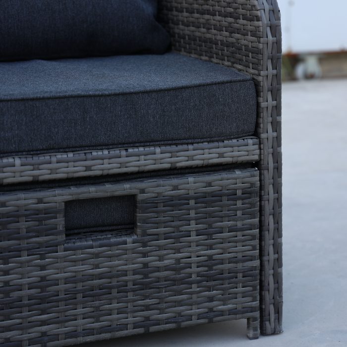 5 Pieces Best Wicker Patio Furniture Set Outdoor Patio Chairs With Ottomans Conversation Furniture - Image 3