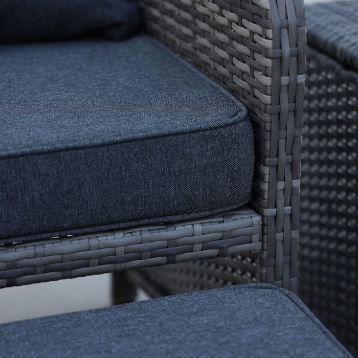 5 Pieces Best Wicker Patio Furniture Set Outdoor Patio Chairs With Ottomans Conversation Furniture - Image 6