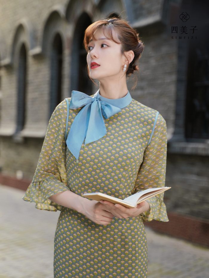 New Green Cheongsam Woman Improved Dress - Image 2