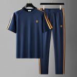 Men's Ice Silk Style Ironing-free Sweat-absorbent Breathable Short Sleeve Suit