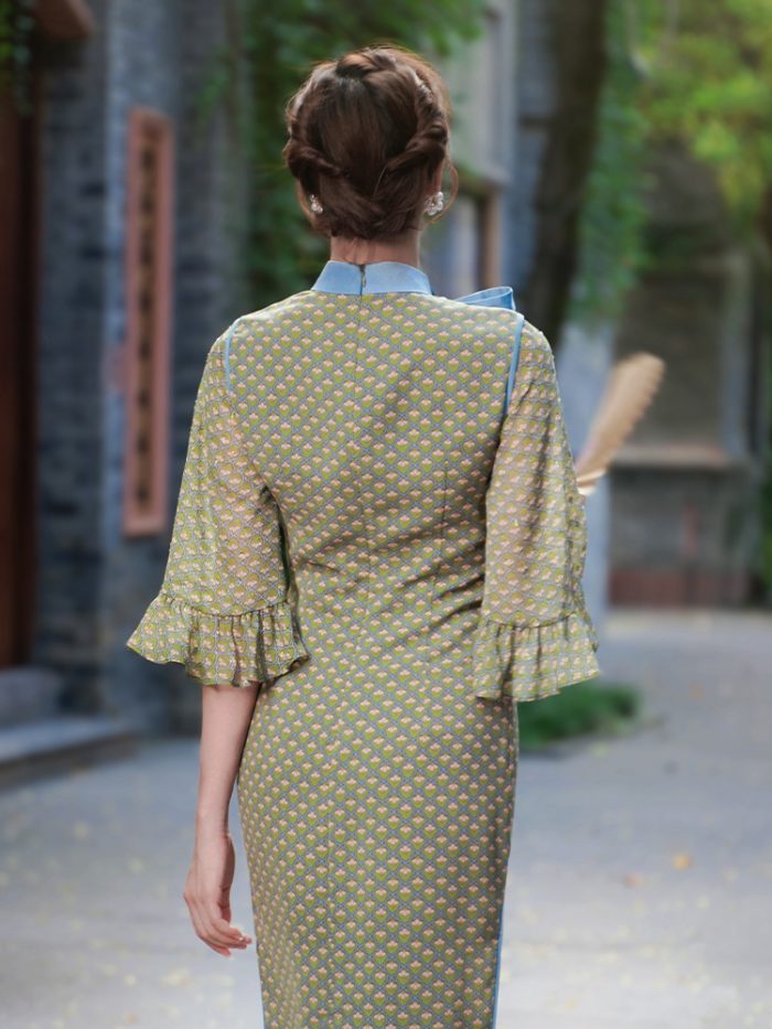 New Green Cheongsam Woman Improved Dress - Image 3