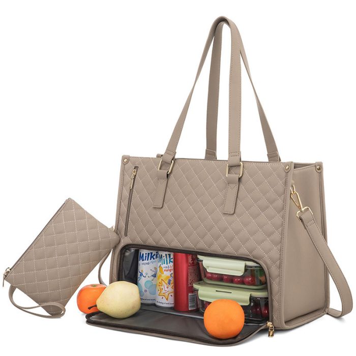 Convenient Commute New Lunch Bag Women's Insulated Lunch Box Women's Leak-proof Large Purse Diagonal Computer Storage - Image 9