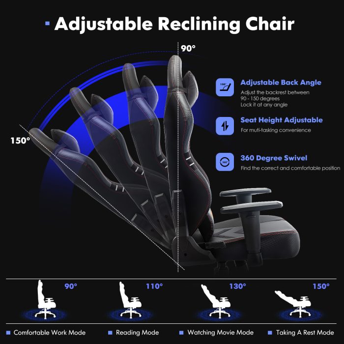 Best Tall Gaming Chair 350lbs Racing Computer - Image 3