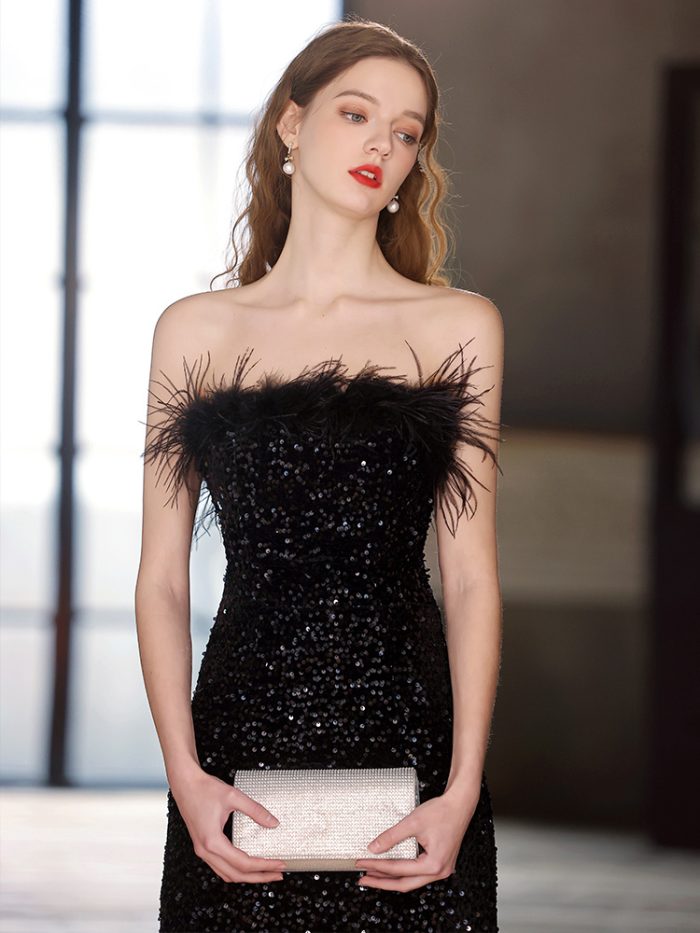 Best Off-shoulder Banquet Evening Dress Woman - Image 4