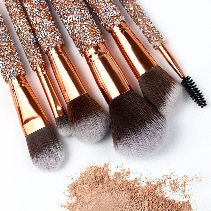 Best Set Of 10 Diamond Handle Makeup Brushes Beauty Tools Makeup - Image 3