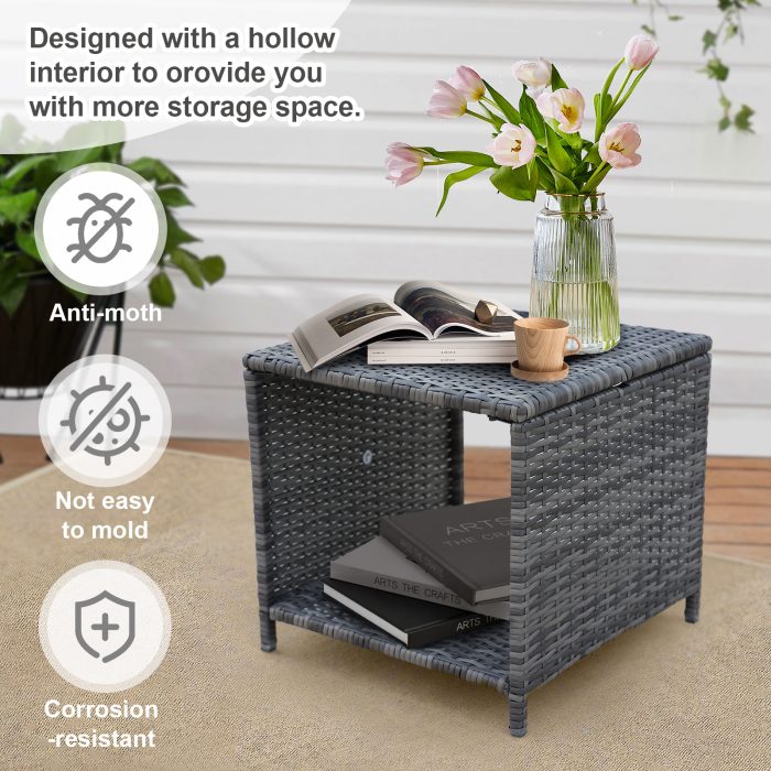 5 Pieces Best Wicker Patio Furniture Set Outdoor Patio Chairs With Ottomans Conversation Furniture - Image 8
