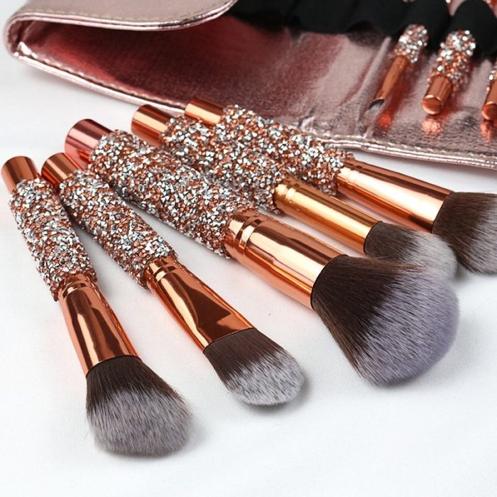 Best Set Of 10 Diamond Handle Makeup Brushes Beauty Tools Makeup