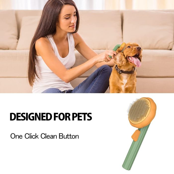 Pet Pumpkin Brush, Pet Grooming Self Cleaning Slicker Brush For Dogs Cats Puppy Rabbit - Image 8