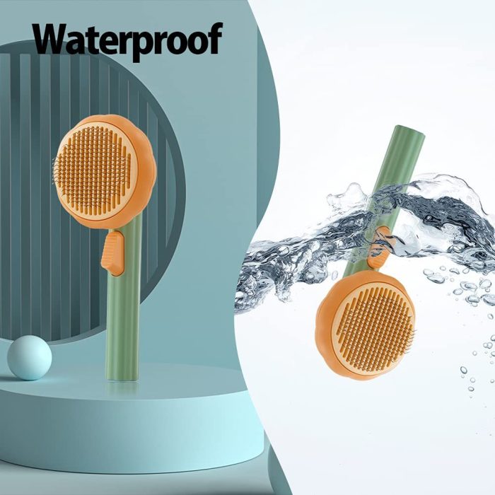 Pet Pumpkin Brush, Pet Grooming Self Cleaning Slicker Brush For Dogs Cats Puppy Rabbit - Image 3
