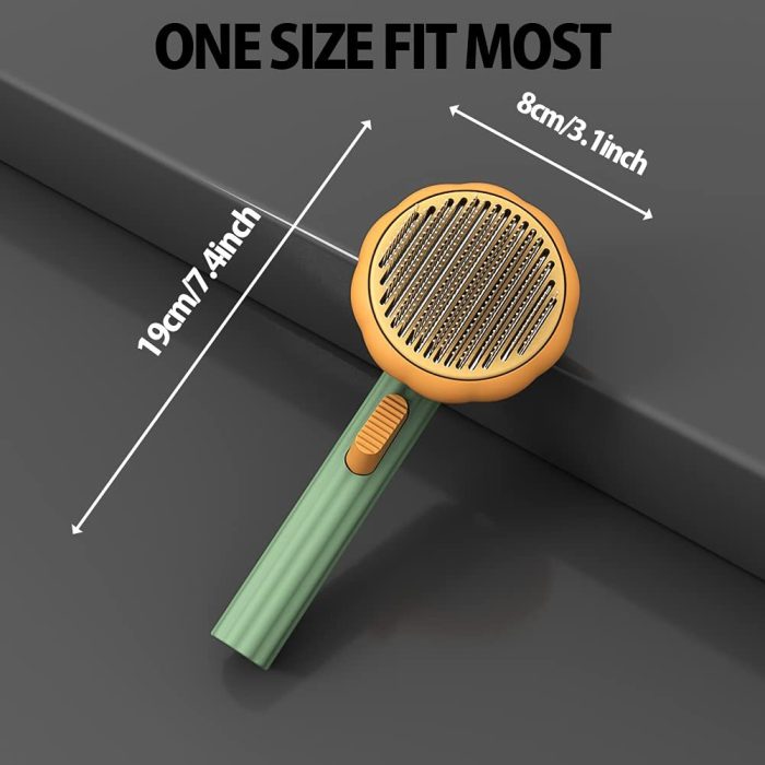 Pet Pumpkin Brush, Pet Grooming Self Cleaning Slicker Brush For Dogs Cats Puppy Rabbit - Image 2