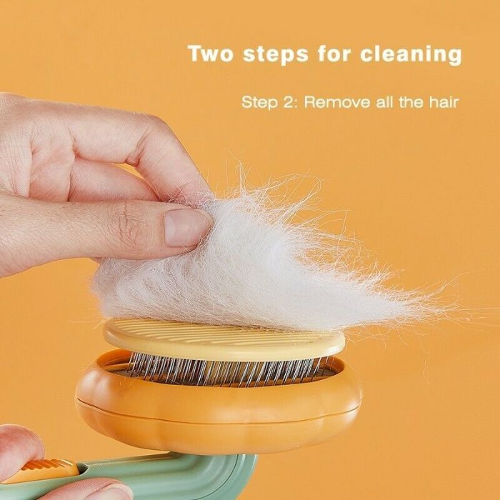 Pet Pumpkin Brush, Pet Grooming Self Cleaning Slicker Brush For Dogs Cats Puppy Rabbit - Image 7