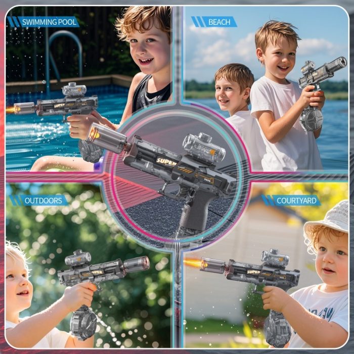 LED Lights Electric Water Guns Children Simulated Shooting Recoi - Image 4