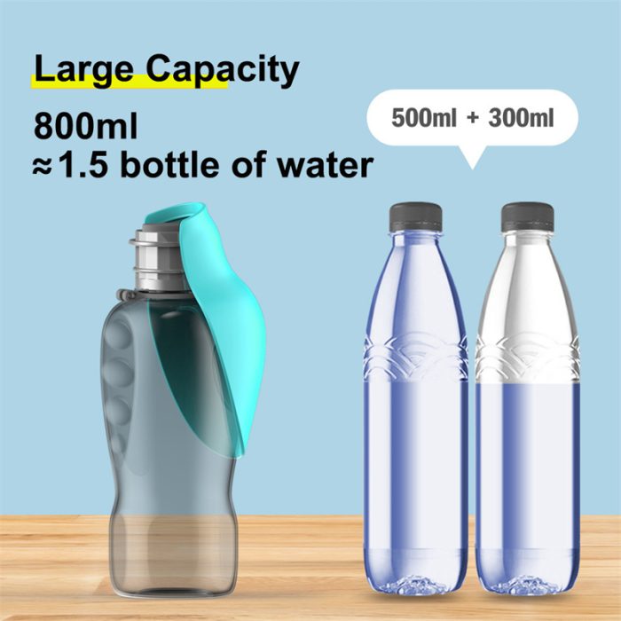 800ml Dogs Water Bottle Portable High Capacity Leakproof Pet Foldable - Image 7