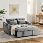 55.51 Inch Versatile Foldable Sofa Bed In 3 Lengths, Modern Sofa