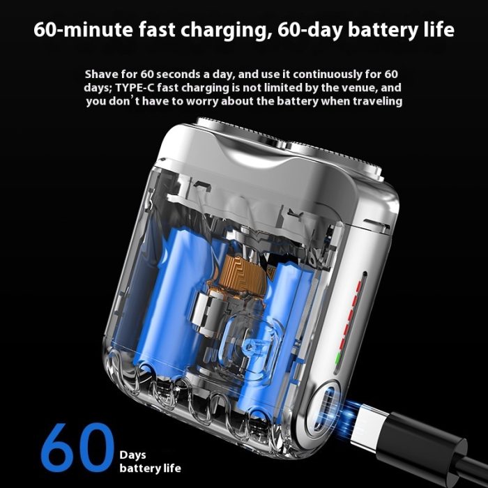 Portable Rotary Dual Ring Electric Shaver Men Travel Mini Shaver - Image 8