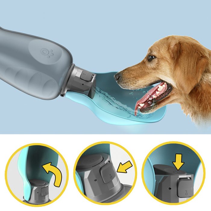 800ml Dogs Water Bottle Portable High Capacity Leakproof Pet Foldable - Image 8