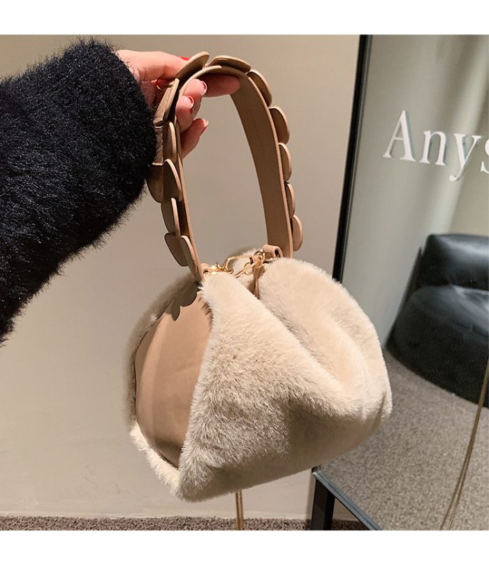 Autumn And Winter Small Furry Crossbody Hand Bag Female Bags - Image 7
