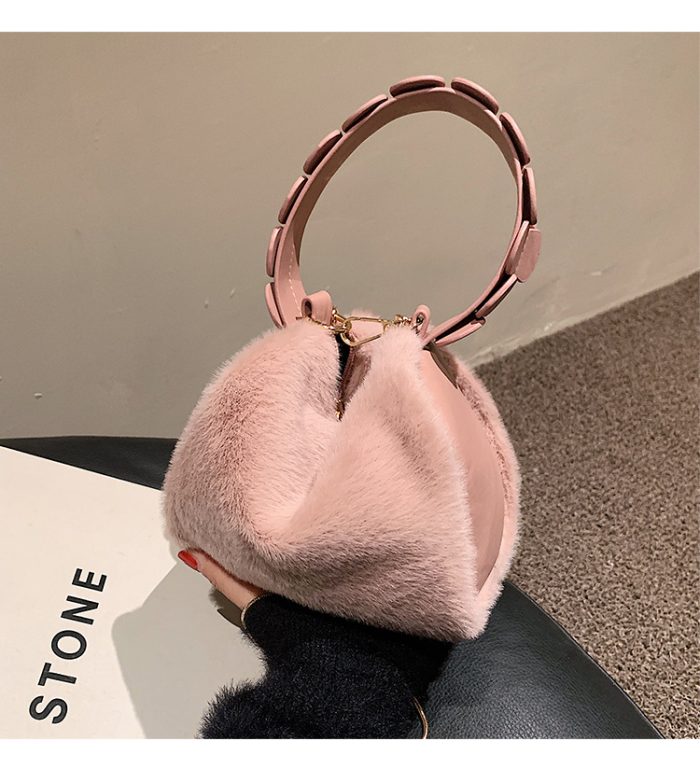 Autumn And Winter Small Furry Crossbody Hand Bag Female Bags - Image 9