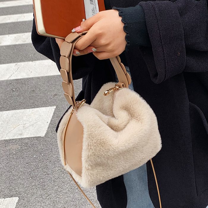Autumn And Winter Small Furry Crossbody Hand Bag Female Bags - Image 5