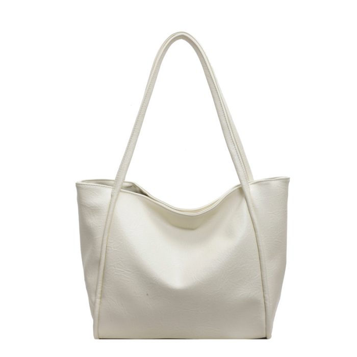 Soft Leather Shoulder Bag Large Capacity Commuter Totes Shopping Travel Bags For Women - Image 6