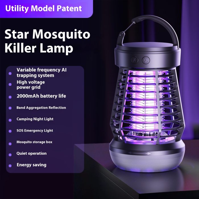 2in1 Mosquito Killer Lamp Electric Fly Catcher USB Rechargeable Electric Mosquito Swatter - Image 6