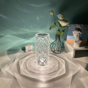 Nordic Crystal Lamp USB Table Lamps Bedroom Touch Diamond Night Light Rose Projector