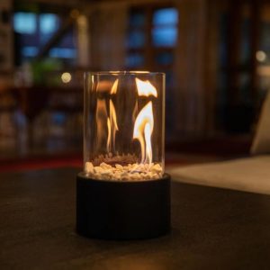 Portable Glass Decorative Alcohol Fireplace Table Lamp Desktop